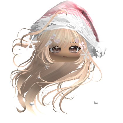Windy Anime Hair w/Santa Hat (Blonde)