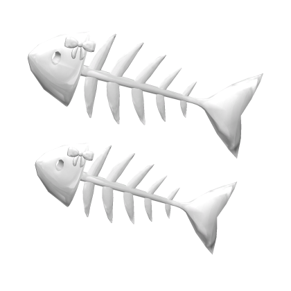 White Decora Fish Bone Hair Clip & Bow (Left)