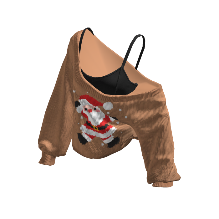 Santa Cozy Baggy Christmas Sweater Brown V2