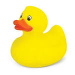 Rubber ducky with a purple bowtie