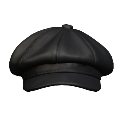 Newsboy Cap - Black Leather