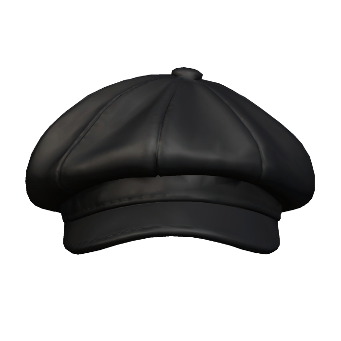 Newsboy Cap - Black Leather