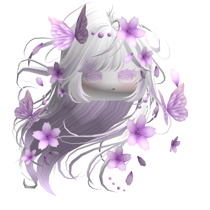 Mystical Sakura Windy Hair (White&Purple)
