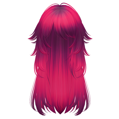 long fluffy anime hair with tufts (fuschia pink)