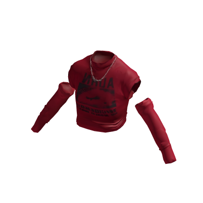 Red Cropped Long-Sleeve