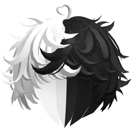 White&Black Cute Swirly Curly Kawaii Messy Hair Roblox item