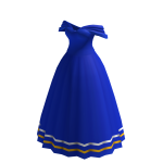 Beautiful Blue Gown with Striped Trim