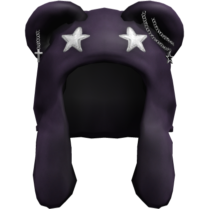 Grunge Bear Hat w/ Chains (Purple)