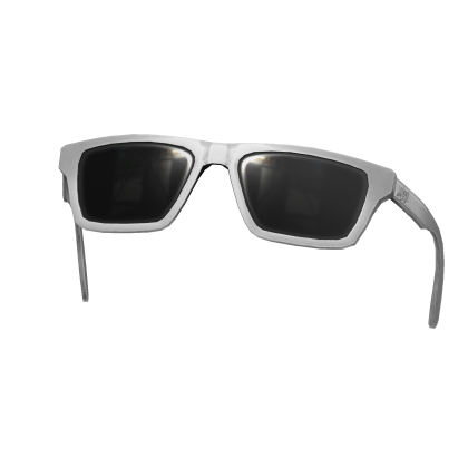 White Y2K Raised Tinted Rectangle Shades Glasses