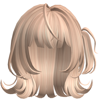fluffy hair with side ponytail blonde Roblox item