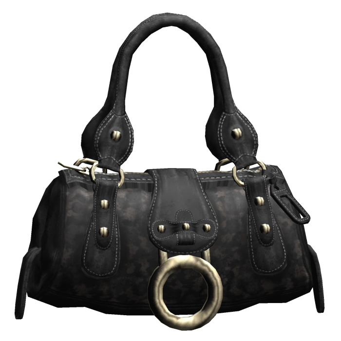 2000s Vintage Luxury Designer "O" Purse (Black)