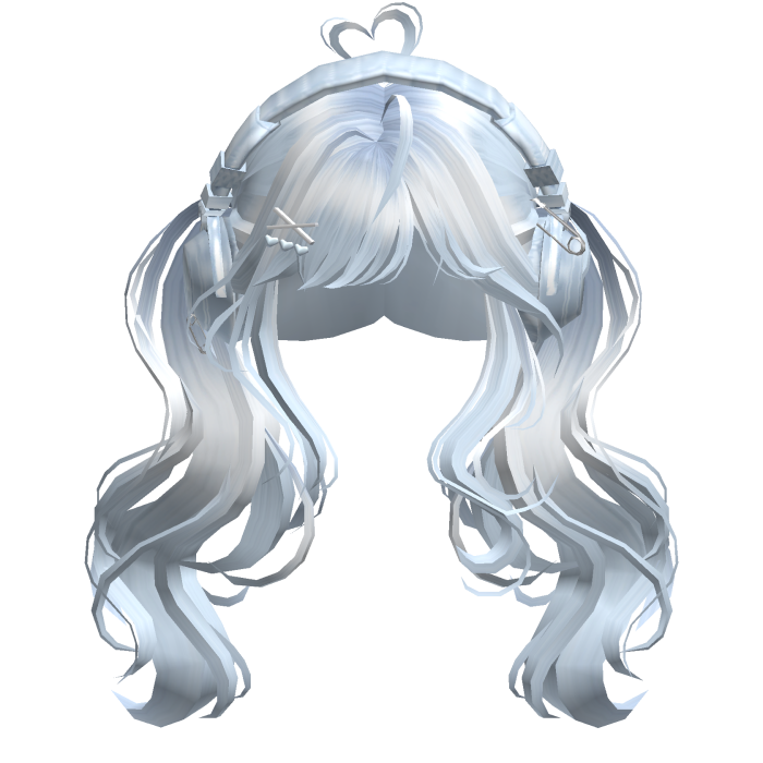 Cute Wavy Pigtails w/Headphonnes (Light Blue)