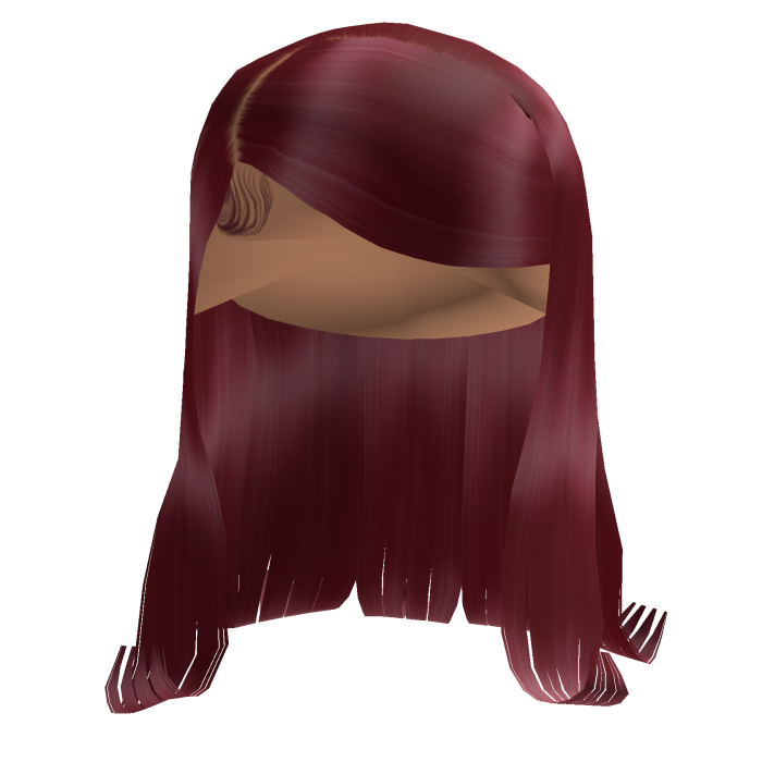 Red Layered Long Hair w/ Side-Swept Bangs