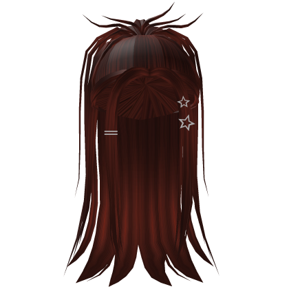 y2k high wispy ponytail red w/ stars Roblox item