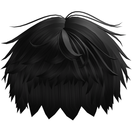 Fluffy Messy Boy Hair (Black) Roblox item