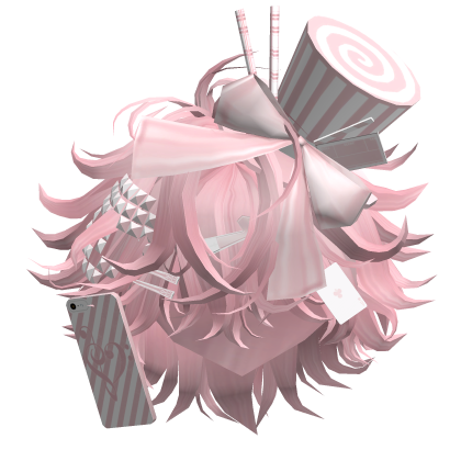 Messy Emo Magician Boy Hair (Pink) Roblox item