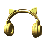 Golden Kawaii Headphones