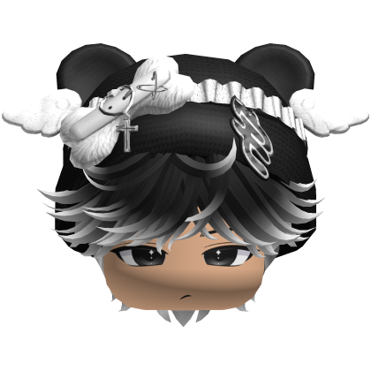 Cute Black and white hair Cat Cap Anime Y2k