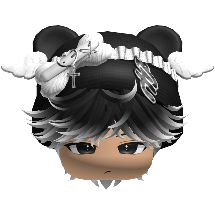 Cute Black and white hair Cat Cap Anime Y2k