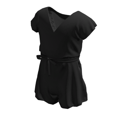 Black V-Neck Romper thumbnail
