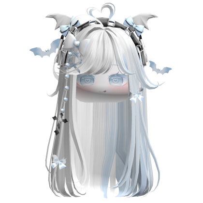 Vamp Straight  Hair w/Headband (White)