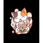 Cat loves boba