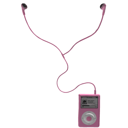 Pink earbuds + ipod