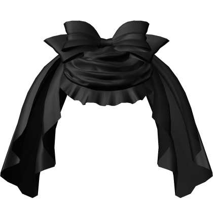 Back Bustle Draped Bow in Black