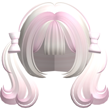 ♡ adorable cute short bow pigtails in blonde pink thumbnail