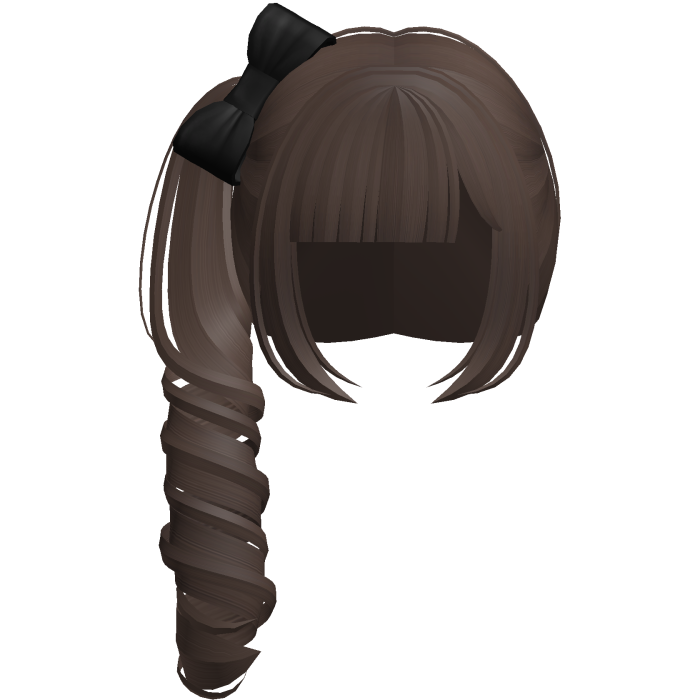 cute doll swirly side ponytail brown