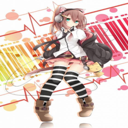 Anime Neko with headphones and hoodie Roblox decal