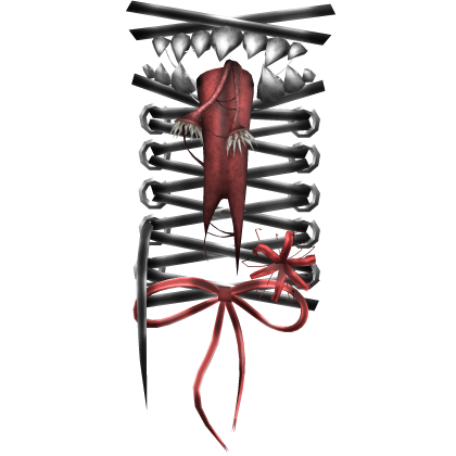 Black Red Creepycore Shoulder Monster Stitches [L]