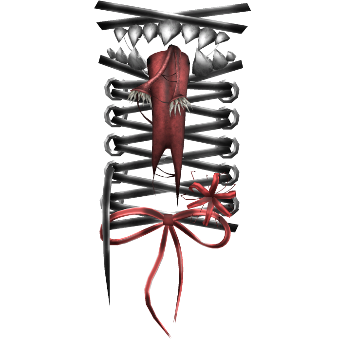 Black Red Creepycore Shoulder Monster Stitches [L]