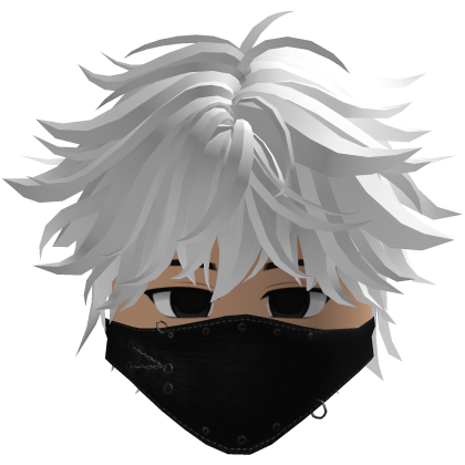 Cute Emo Boy Mask Black Y2K emo ( white )