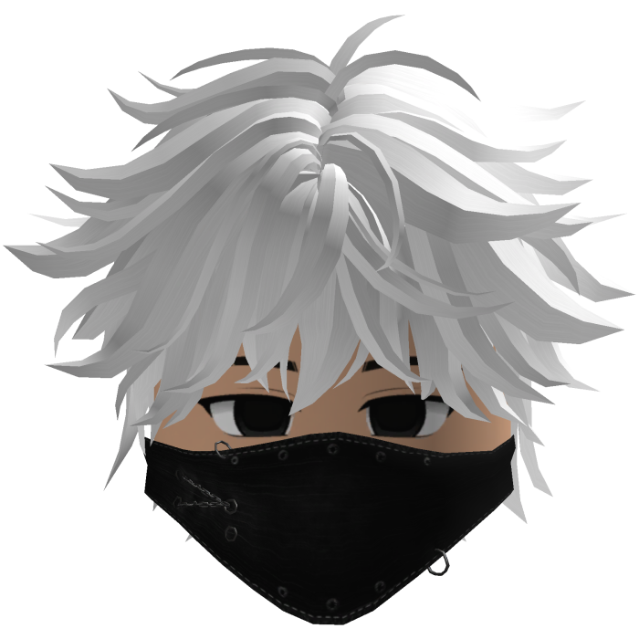 Cute Emo Boy Mask Black Y2K emo ( white )