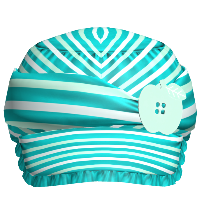 Cute 2000s Gyaru Apple Button In Teal Blue