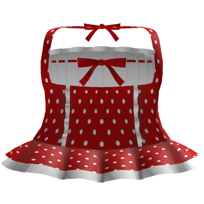 cute red polka dot halter bow doll dress Roblox item