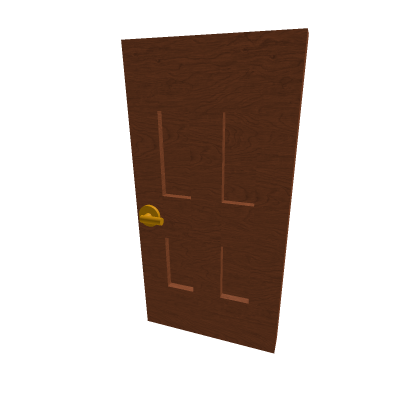 Simple Brown Door with Gold Handle