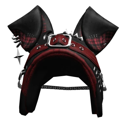 Black&Red Punk Grunge Y2K Ears Ushanka | Roblox Item - Rolimon's