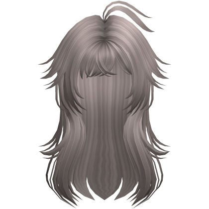 Ash Grey Messy Anime Hair Roblox item