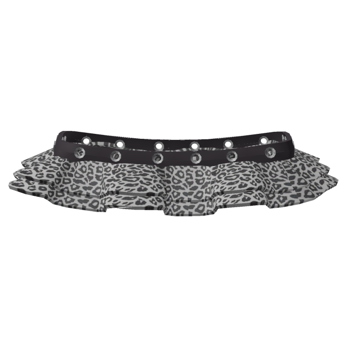 Y2K Snow Leopard Grommet Skirt