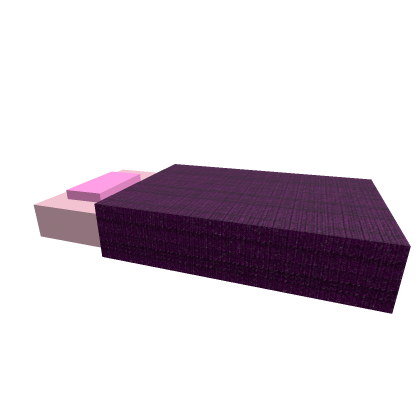 Pink Bed With Purple Blanket.
