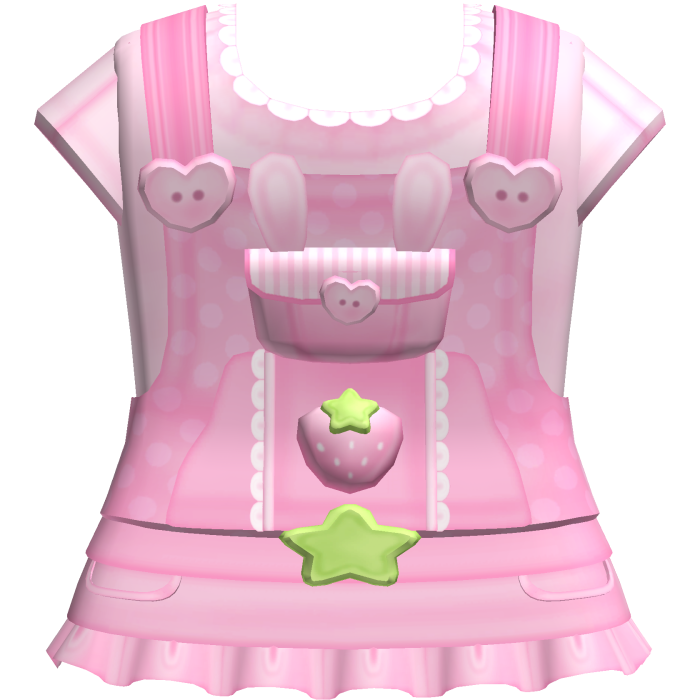 Cute Ruffled Pink Strawberry Overalls Dress