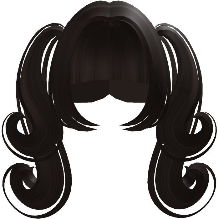 cute dark brown double curly pigtails