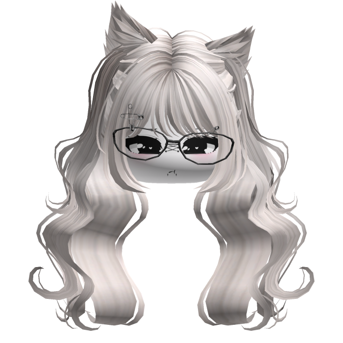 Wavy Moe Pigtails w/ Cat Ears (Silver)