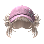 🍀Y2K Double Buns w Pink Chain Cap