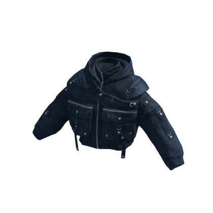 Layered Street Techwear Jacket Blue Denim