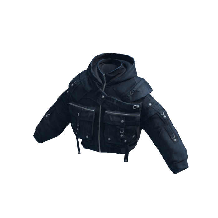 Layered Street Techwear Jacket Blue Denim