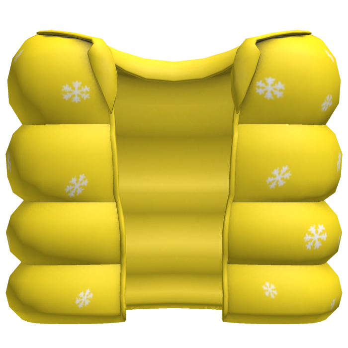 yellow christmas puffer vest