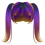 long cute curled pigtails in sunset